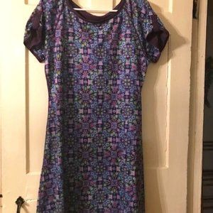 Title Nine Audience Reversible Purple Print Dress M
